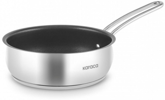 Karaca Bratpfanne Karaca Emirgan Stahlpfanne Pfanne Bratpfanne, 24cm, Silber