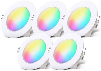 LED RGBW Einbauspots Badezimmer Einbaustrahler dimmbar Fernbedienung 5x SET IP44
