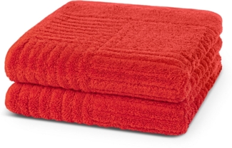 ROSS Handtücher CARRE, Frottier (Packung, 2-St), 100% Baumwolle, Rippenstruktur, große Farbauswahl