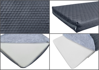 Matratze und Polster Kissen Grau für Hundebetten verschiedene Größen V-30.50-60120x70