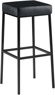 Barhocker BIDAN - Kunstleder Schwarz 37 x 37 x 83 cm | Barstuhl Mit Lehne Tresenhocker Tresenstuhl Kneipenhocker Kneipenstuhl