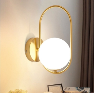 ZMH Wandleuchte Modern Innen Wandlampe aus Glas Flurlampe Gold G9, LED wechselbar, ohne Leuchtmittel