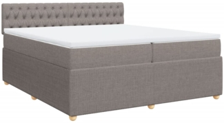 vidaXL Boxspringbett mit Matratze Taupe 200x200 cm Stoff 3287574