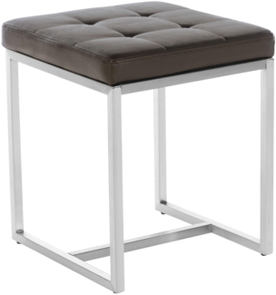 Sitzhocker VELAN - Kunstleder Braun 40x40x48 cm | Hocker Schlafzimmer Polsterhocker Wohnzimmer Sitzbank Esszimmer