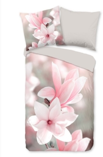 JACK Bettwäsche 135x200cm Pure Pastel Whisper Rosa, Microfaser, 2 teilig, mit zartem Blütendesign