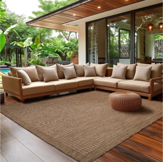 SIMPEX24 Outdoorteppich Unicolor, Rechteckig, Höhe: 3 mm, Teppich Wetterfest Waschbar Balkon, Garten, Terrasse und Küchenteppich