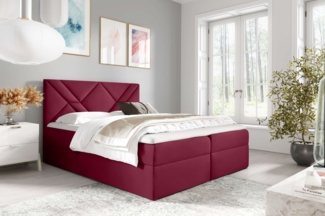 99rooms Umbro Boxspringbett 120x200 cm Velours MONOLITH Bordeaux
