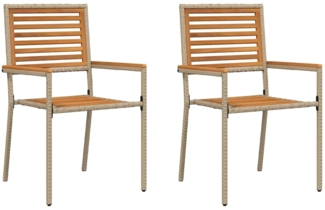 vidaXL Garten Stapelstühle 2 pcs Braun und Beige 42006824