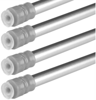 Bestlivings Klemmstange mit Schraubtechnik ausziehbar, kein Bohren und kein Kleben silber - chrom matt 40 - 60 cm ( 4er Pack )