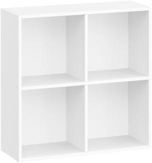 VASAGLE Bücherregal, Regal, Aufbewahrungsregal, mit 4 Fächern, Standregal, Würfelregal, für Wohnzimmer, Homeoffice, Esszimmer, wolkenweiß