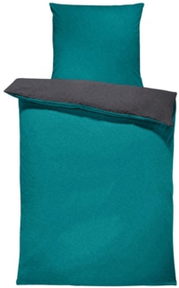 One Home Bettwäsche Doubleface Unifarben, Fleece, 2 teilig, Wende modern, kuschelig flauschig warm weich Winter Normalgröße