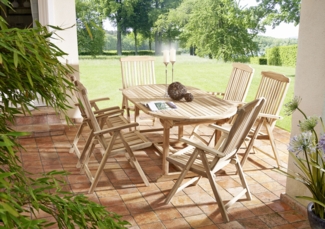 Gartenmöbel Set 7tlg Teak Gartentisch ausziehbar 180-240 cm ARUBA 52950045