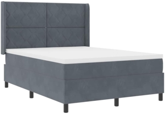 vidaXL Boxspringbett mit Kopfteil Dunkelgrau 160 x 200 cm Samt 3342069