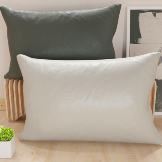 PETTI Artigiani Italiani - Paar Kissenbezüge 145x40 cm aus Mikrofaser, Dekokissen für Schlafzimmer, Sofa, Set mit 2 Kissenbezügen, doppelseitiger Kissenbezug Hell- und Dunkelgrau