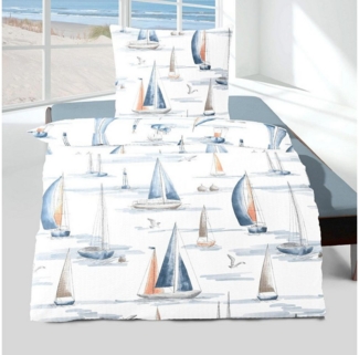 TRAUMSCHLAF Bettwäsche Segeltrip, Seersucker, 2 teilig, bügelfreie Seersucker Qualität