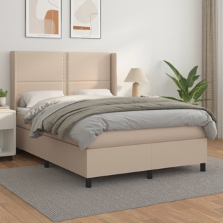 vidaXL Boxspringbett Matratze Cappuccino-Braun 140x190cm Kunstleder 3132440