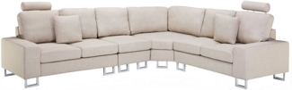 Ecksofa linksseitig Polsterbezug beige STOCKHOLM