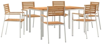 vidaXL Garten-Ess-Set 7 pcs Braun Massives Teakholz 3334784