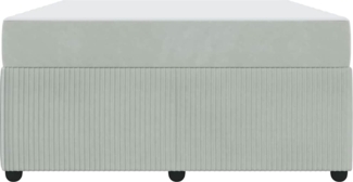 vidaXL Bettgestell mit Matratze Hellgrau 160 x 200 cm Samt 3398412