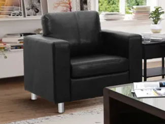Vente-unique - Sessel - Kunstleder - Schwarz - ACKLEY