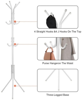 Youyijia Kleiderständer Garderobenständer mit 12 Haken – 175 cm Free-Standing Kleiderständer