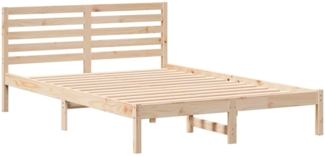 vidaXL Bettrahmen mit Kopfteil Braun 140 x 210 cm Massives Kiefernholz 872311