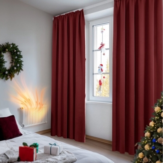 Deconovo Verdunkelungsvorhang Gardinen mit Kräuselband Blickdicht Vorhänge Wohnzimmer 2er Set, Vorhang Verdunkelung Vorhänge Kälteschutz Schlafzimmer Thermovorhang