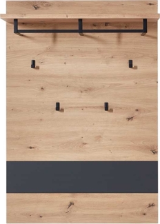 Garderobenpaneel Melanie / Memphis , Holzwerkstoff , Holzfarben , 80 x 118 x 30 cm