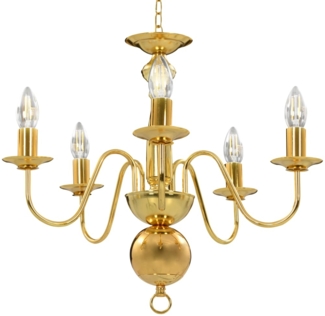 vidaXL Kronleuchter Golden 5 x E14-Glühbirnen 281617