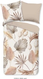 good morning Wendebettwäsche Vince, Renforcé, 3 teilig, 100% Baumwolle, Renforcé, 135x200, Reißverschluss, Wendeoptik, Sand