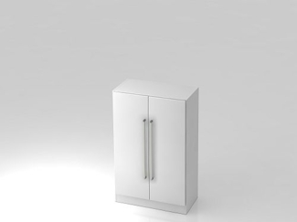 Schrank 3 Ordnerhöhen mit Sockel CE Weiß / Weiß