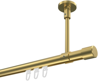 Innenlauf-Gardinenstangen-Set Sonette Santo 520 cm (geteilt in 4x130 cm), 1-läufig, 20 mm Ø Messing-Optik