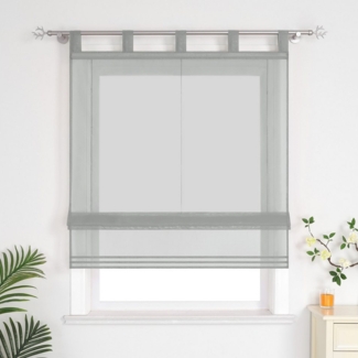 Delien Raffrollo Sophia, mit Schlaufen, Voile Uni Wohnzimmer Gardine