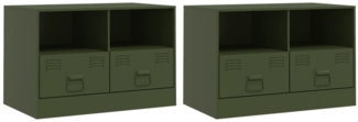 vidaXL TV-Schränke 2 Stk. Olivgrün 67x39x44 cm Stahl 841748