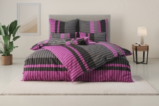 my home Bettwäsche Philine, Linon, 2 teilig, mit modernen Streifen, Bettwäsche aus Baumwolle, ab Gr. 135x200 cm