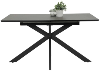 Esstisch Frauke / Fenja II T , Anthrazit, Schwarz , 140 x 76 x 90 cm