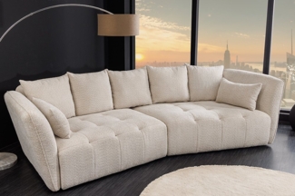 riess-ambiente Big-Sofa ROYAL 295cm champagnerbeige-Bouclé, Federkernpolsterung, Nosagfederung, Einzelartikel 1 Teile, XXL-Couch mit Kissen & Rundum-Bezug - ideal für Gäste- und Wohnzimmer