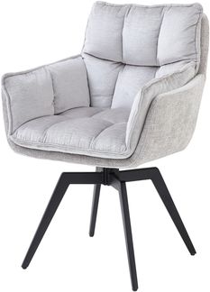 Armlehnstuhl >Alani< (2er Set) in silber - 64x89x65,5 (BxHxT)