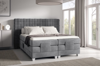 Boxspringbett Elektrisch Bett VIDAL 180x200cm in Stoff Fresh Grau