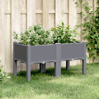 vidaXL Pflanzkasten mit Beinen Blaugrau 80x40x42 cm PP 367891