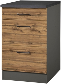 KOCHSTATION Unterschrank KS-Trier Breite 50 cm, mit 2 Auszügen und 1 Schublade