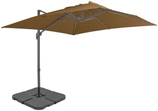 vidaXL Sonnenschirm mit Tragbarem Sonnenschirmständer Taupe 276348