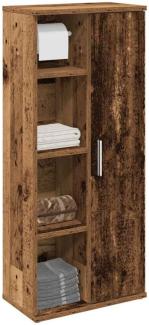 Badezimmerschrank mit Rollenhalter Altholz-Optik 39x22x90 cm