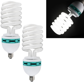Mucola Energiesparlampe Dauerlicht Fotolampe Tageslicht 125W 5500K E27 Studiolampe 2er