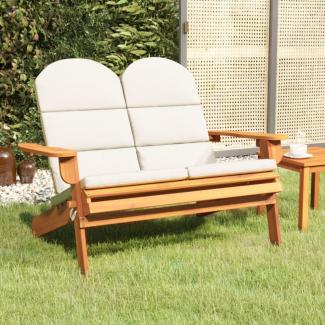 vidaXL Adirondack-Gartenbank mit Kissen 126 cm Massivholz Akazie 360039