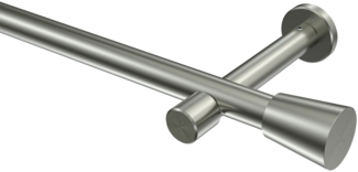 Gardinenstangen-Set Prestige Sitra 200 cm, 1-läufig (ohne Ringe), 20 mm Ø Edelstahl-Optik