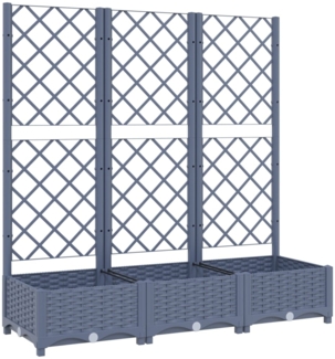 vidaXL Pflanzkübel mit Spalier Blaugrau 120x40x121,5 cm PP 318252