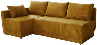 Ecksofa 'Zeles' Cord braun Links