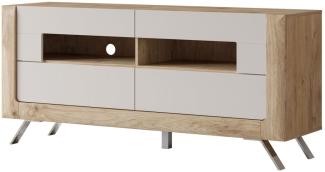 Lowboard TV-Unterschrank Kleve 161x48x73cm Eiche Harbor Gold Kashmir