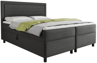 Deine Möbel 24 Boxspringbett LARS 120x200 140x200 160x200 180x200 200x200 cm (Bonell-Federkernmatratzen H3 Taschenfederkernmatratzen 7 Zonen H4, 3-St, Polsterbett Komplettbett Bett Schlafzimmer inkl. Topper), Beige Grau Graphit Anthrazit Schwarz Graphi...